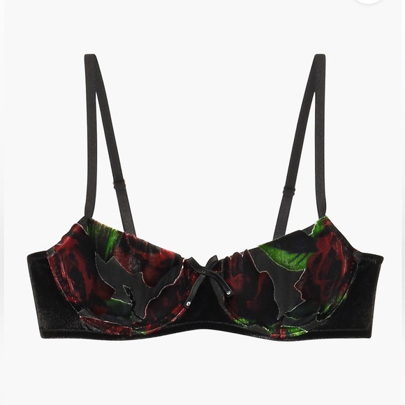 Savage X Fenty Other - 💕❤️Savage X Fenty Exploded Floral Velvet & Chiffon Balconette Bra Size 32E (DD)